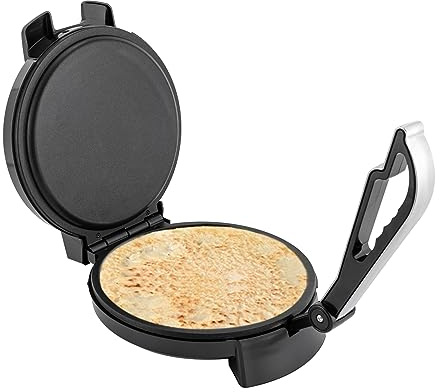 Roti Maker 220 V 1200 W Tortilla Prensa Eléctrica Acero Inoxidable Antiadherente Regulación de Temperatura Calefacción Doble Cara para Tortillas, Tacos, Quesadilla