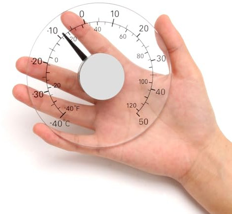 Thermomètre de fenêtre extérieur autocollant étanche transparent moniteur de température pour intérieur/extérieur -40 à +50 ℃ résistant aux intempéries à cadran autocollant jauge de température pour