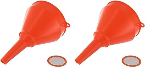 UNIVERSEL - Entonnoir En Plastique - Avec Filtre Amovible - Pour Bricolage Ou Mécanique - 145 mm - Rouge (Lot de 2)