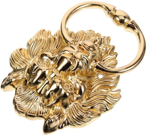 HOMSFOU Maniglia Metallo Per Porta Con Testa Di Leone Maniglia Di Design Vintage Di Facile Installazione Per Porte Di Varie Tipologie Finitura Antico Resistente e Duratura