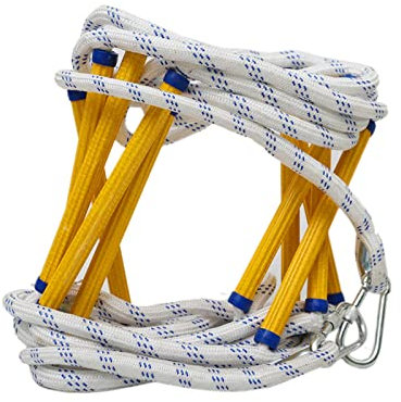 LUMSGN Échelle de Secours, échelles, échelle de Corde, échelle de Sauvetage Ignifuge, échelle de Secours d'urgence, échelle de sécurité multifonctionnelle avec Crochets / 10 m (20 m)