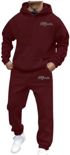 Generisk herr joggingdräkt träningsoverall huvtröja och joggingbyxor tvådelad fritidsoverall sportdräkt tävlingsset utomhus hemmadräkt vår löpkläder mikrofiber tracksuit