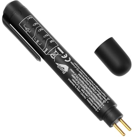 Ywdiml Car Brake Fluid Liquid Tester Pen, Vehicle Fluid Liquid Oil Moisture Analyzer with 5 Led Indicators, Automotive Diagnostic Testing Tool Accessories, Fit for DOT3 DOT4 DOT5.1