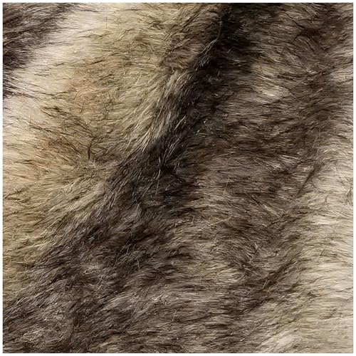 Tessuto in Pelliccia Sintetica Peluche Shaggy Pelliccia Finta Materiale Marrone 160x50cm per Fai Da Te, Cosplay Costumi Cuscini, Coprisedia Tappezzeria(Size:160 * 50cm,Color:marrone)