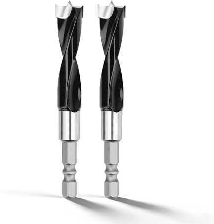 2 punte Forstner, 13 mm, per legno, 90 mm, lunghezza con codolo esagonale per fori profondi per legno, legno duro, legno tenero