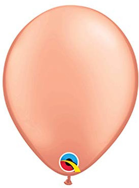 Qualatex 05 Round Rose Gold 100Ct Plain Latex Balloons Bag of 100 Balloons
