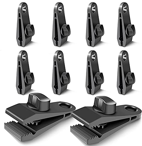 Zidwzidwei Planenclips, Wiederverwendbarer Kunststoff Campingzelt Clip, Schwerlast Linoleum Clips, Winddichte Zeltclips Können für Markisenklemme, Bootsabdeckung, Poolabdeckung usw (10 Stück)