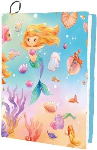 CRASPIRE Fundas Elásticas para Libros Ocean Book Covers Fundas de Nailon de 15.7 x 9.8 Pulgada Lavables Y Reutilizables Aptas para Libros de Texto de Tapa Dura de 9 x 11 Pulgadas Y Libros de Bolsillo