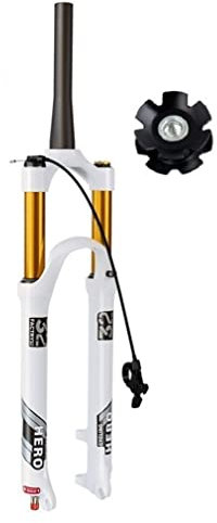 Mountainbikes luftgaffel 26/27,5/29, mountainbikes, fjädergaffel, resor, 100 mm, justering av bakslag, 3,8 cm, rak/konisk, QR, 9 mm, manuell låsning med fjärrlåsning