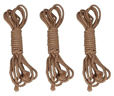 Natural Jute Rope，Skin Friendly Soft Durable，7MM Multipurpose Long Satin Braided Twisted 3* (7mm, Meter, 10)