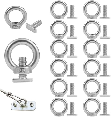 24 stycken M8 rostfritt stål ringskruvar M8 x 25 mm hammarhuvudskruvar ringmutter skruvöglor ögonskruv rostfritt stål ögonmutter