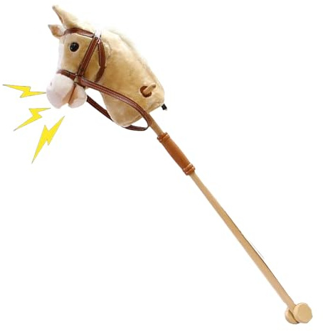 Duvcoywae Steckenpferd - Plüsch Steckenpferd Reittier Spielzeug - Mit Sound Für Kinder Rollenspiel Zuhause Innenbereich Kindergarten Cowgirl Weihnachten Geburtstag