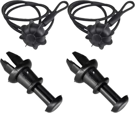 LUDHEP 4 Piezas Cuerda de Fijación Universal para Portaequipajes, Cinta para Bandeja Trasera de Maletero, con Clips y Bolas de Goma, Montaje Sencillo
