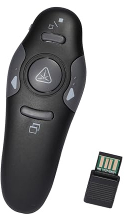 Karlak Presentatore Wireless Presentazione Clicker Slide Ricevitore USB da 2,4 GHz Puntatore Rosso Controllo da 98 Piedi Fascio 656 Piedi Utilizza Presentatore Portatile per Co