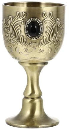 EXHUMKY Mini Taza de Metal Vintage de 3.23 Pulgadas para Fiesta y Cena, Cáliz de Vino Tinto para Eventos Festivos y Reuniones Familiares