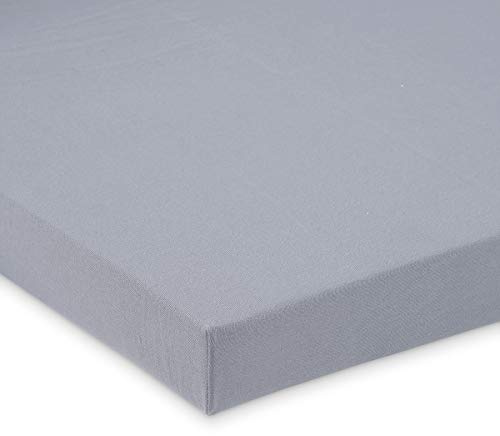 FabiMax Jersey Spannbettlaken für Laufgitter 75x100 cm, grau