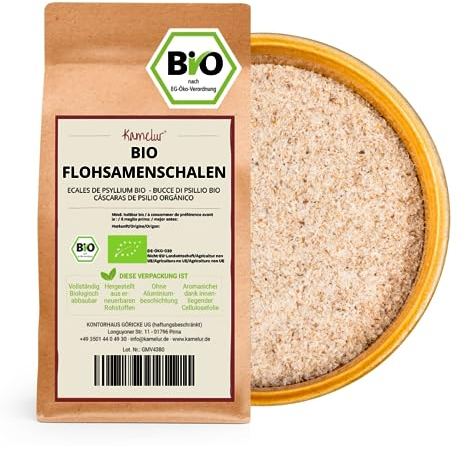 Kamelur 1 kg di semi di psilo biologico, purezza al 99,9% – pyllium husk come alternativa alla farina vegana ricca di fibre per la cucina a basso contenuto di carb, ciotola di semi di psillio indiana
