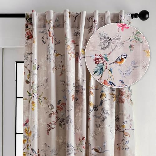 Maison d' Hermine Curtains for Living Room 100% Cotton 84 inch Length One Panel Light Filtering Curtains for Windows with Rod and Loop Pockets Easter Decorations (Equinoxe - Multi, 50 W x 84 L)