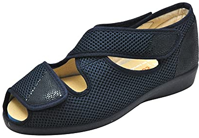 Doctor Cutillas 10232 Zapatilla de Casa Terapéutica para Plantillas Mujer Marino Diabético Tela Talla: 37