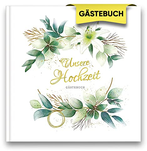 LifeDesign Gästebuch Hochzeit Geschenk Hochzeit Hochzeitsbuch Hochzeitsalbum blanko Fotoalbum Hochzeit, 21x21cm, 120 Seiten, Hardcover, stabile Fadenbindung „Unsere Hochzeit“ Hochzeitsgästebuch