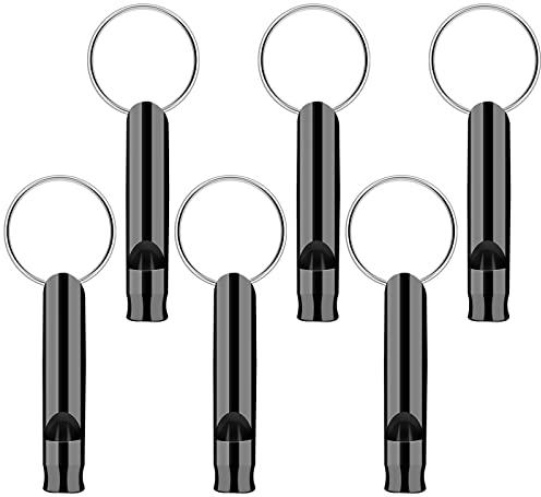 Yolev 6 Piece Sifflet de Signal Sifflet d'urgence de Survie en Plein Air en Aluminium avec Sifflet de Sport Porte Clés Adapté à la Formation de Camping de Randonnée Sauvage