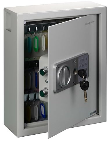 Genie Hand | Cassetta Armadietto Portachiavi di Sicurezza da Armadio Cassaforte per Chiavi da Parete con Codice a Combinazione e Chiave con Serratura B-Class