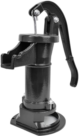 Cast Iron Pitcher Pump Manual Hand Well Pump Suction Pump Max lift 25 ft for Garden Yard Farm Home Emergency Back-up Water Pump