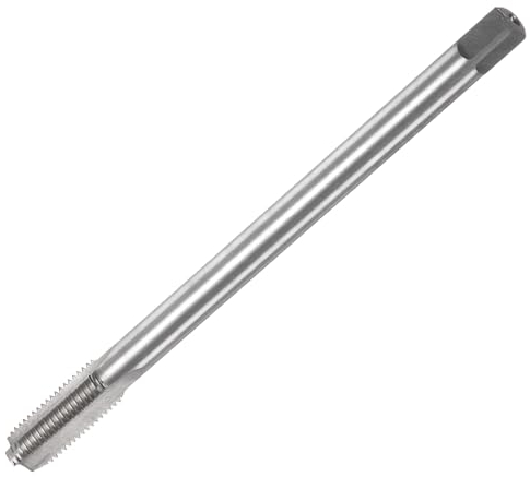 QUARKZMAN Taraud à Filetage Métrique M10 x 1.25 H2 Main Gauche 130mm Fraiseuse à Filetage à Cannelure Droite Extra Longue, Outil de Réparation de Taraudage