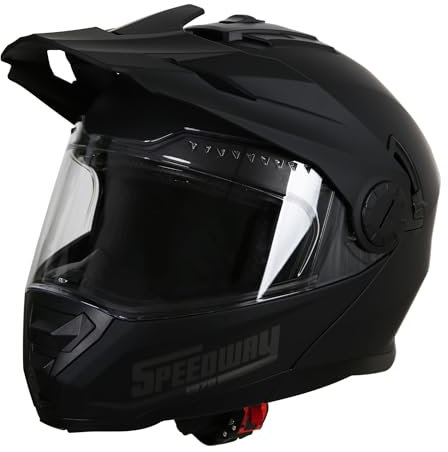 Casque de Moto Speedway - Lion - Casque de Motocross, idéal pour Les Hommes et Les Femmes, Notre Casque de Moto intégral est idéal pour Les sentiers de Moto, Casque de Moto approuvé ECE et Dot