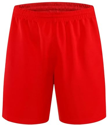 Stolpyzh Kids Shorts Boys School Activewear PE Short Boy Girls Breathable Gym Football Sports Running Training Shorts Quick Drying(Red, 140/10-11 Years)