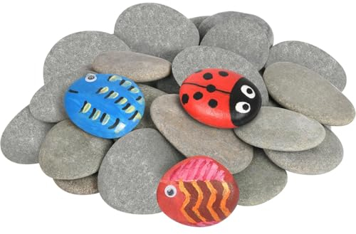 Set di pietre piatte da dipingere, 3 – 5 cm, ciottoli lisci da dipingere, pietre decorative in pietra naturale, ciottoli piatti per il fai da te, ghiaia di marmo, ciottoli decorativi per la