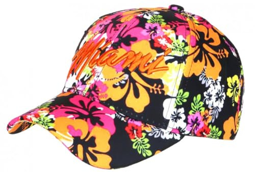 Hip Hop Honour Orange och svart Miami blommig barnkeps Bali 7 till 11 år - storlek: En storlek - färg: Orange - Pojke, 1 stycke, One Size