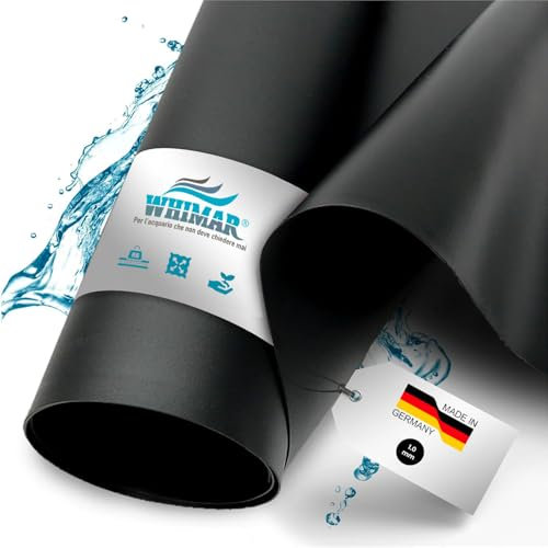 Whimar Telo per Laghetto o Stagno in PVC Nero Realizzato con Rinforzo Interno, Atossico, Flessibile, Resistente al Gelo e Stabilizzato UV Spessore 1mm - Made in Germany - Varie Misure (2x2 m - 1mm)