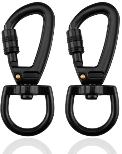 2 Pièces Mousqueton Laisse Chien, Mousquetons Robustes en Alliage de Zinc avec Articulation Pivotante à 360 Degrés, Mousquetons Pivotants pour Chiens, pour Laisse de Chien, Alpinisme et Porte-Clés