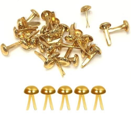 Uzndq 100 Stück Musterbeutelklammern,Rundkopfklammern,Mini Bunte Brads Musterbeutelklammern Rundkopfklammern Musterklammern Metall Rundkopfklammern Scrapbooking Brad