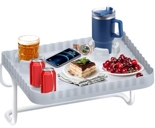 Lebenwell Pool bar, Pool Tisch, Swim-up-Bar, für oberirdische runde/rechteckige/ovale Pools, Tragbare Pool bar, Terrassentisch für den Poolbereich, Pool zubehör, Grau