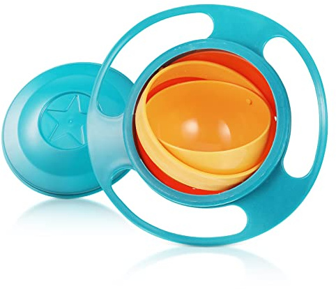 Ciotola giroscopica universale anti-fuoriuscita, rotazione a 360 gradi, ciotola giroscopica per bambini