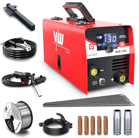 VECTOR WELDING Soldador MIG sin Gas 130A, 2 en 1 Máquina de Soldar MIG/MMA