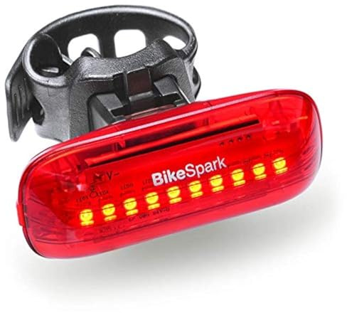BikeSpark Auto-Sensing Rear Light G3 -Superbright LED Bike Tail Light - Auto On/Off & Deceleration Flash by Motion Sensing - USB Rechargeable - IPX5 - Made in Taiwan