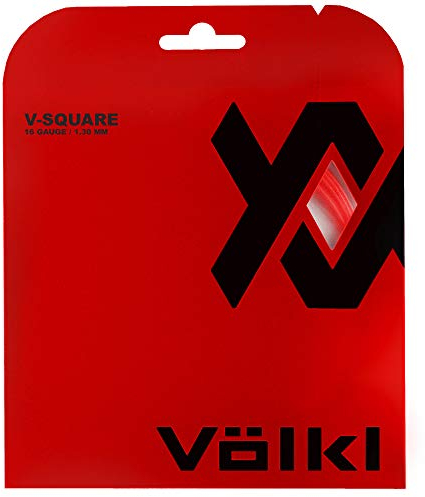 VOLKL V-Quadrat | Tennisschlägersaite | Ultimativer Spin & festes Gefühl | Co-Polymer quadratische Form (Lava, 16, Set)
