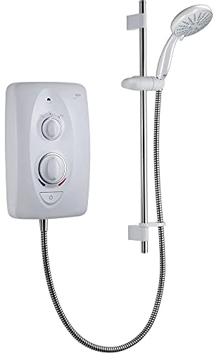 Mira Sprint White 4-Spray Pattern Gloss Electric Shower (Dep: 107mm H: 329mm W: 225mm, 3.25kg), 9.5kW