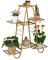 Relaxdays Blumentreppe Metall, Vintage, HxBxT: 83 x 75 x 24 cm, Pflanzenregal innen, Blumentreppe mit 7 Ablagen, gold