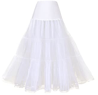 Women's Ankle Length Petticoats for Women White Puffy Skirt Half Slips Crinoline Underskirt Wedding Prom Formal Dress