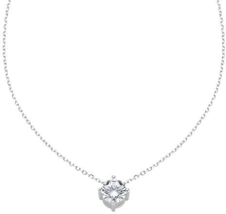 Amen Collana, (P) Diamonds, Colar Silver 40+5 cm, Prata 925 (1,38 GR), Diamante 0,6 cm CLSO60BB Marca, Única, Metallo, Nessuna pietra preziosa