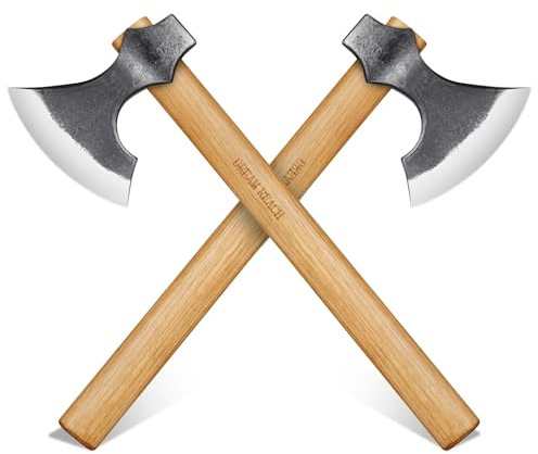 Dream Reach Throwing Axes 2 Pack, Professional 16 Tomahawk Axe for Backyard, Hand Forged Viking Throwing Axe Set for Adults for Competition and Recreation, for Men