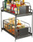 Nicoone Organizador Bajo Fregadero Cocina, Almacenaje Bajo fregadero 2 Niveles Organizador con cestas, Acero inoxidable Organizador para Cocina,Baño,Oficina (, NegroNegro)