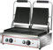 Stalwart Double Panini Contact Grill, Heavy Duty Ribbed Top & Bottom, Large Cooking Area, Tempered Steel and Cast Iron Plates 2 x 1.8KW