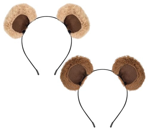 2 Uds Diademas Con Orejas De Oso Diadema Para Niñas Decoración Bonitas Diademas De Felpa Diademas Con Orejas De Animales Decoración De Peinado