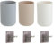 3 Pezzi Bicchieri per spazzolino - Bicchiere spazzolini bagno 300ml - Plastica alimentare - Contenitore per spazzolino - Adatto per bagno e lavandino (Bianco, Grigio, Marrone)