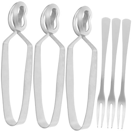 Holibanna Pinza E Forchetta Per Lumache in Acciaio Inox Set Utensili Cucina Pratico Per Crostacei E Alimenti Del Cibo Stoviglie Per Casa